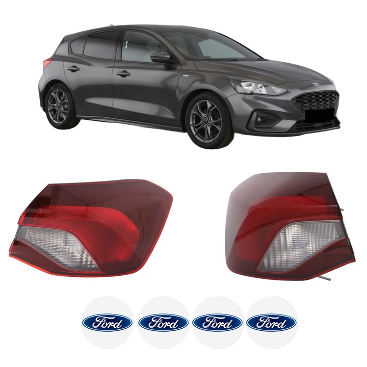 Set Stopuri Spate Stanga Dreapta FORD FOCUS IV (HN) din 2018-2022, Auto, DEPO, 4x Stickere auto cu FORD