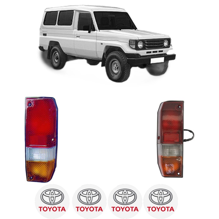 Set Stopuri Spate Stanga Dreapta TOYOTA LAND CRUISER (_J7_, _JL7_) din 1984-1996, Auto, DEPO, 4x Stickere auto cu TOYOTA