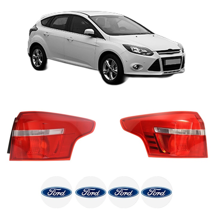 Set Stopuri Spate Stanga Dreapta FORD FOCUS III Hatchback Van din 2011-2020, Auto, DEPO, 4x Stickere auto cu FORD