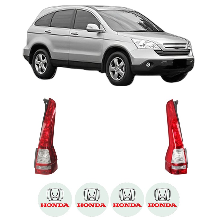 Set Stopuri Spate Stanga Dreapta HONDA CR-V III (RE_) din 2006-2012, Auto, DEPO, 4x Stickere auto cu HONDA