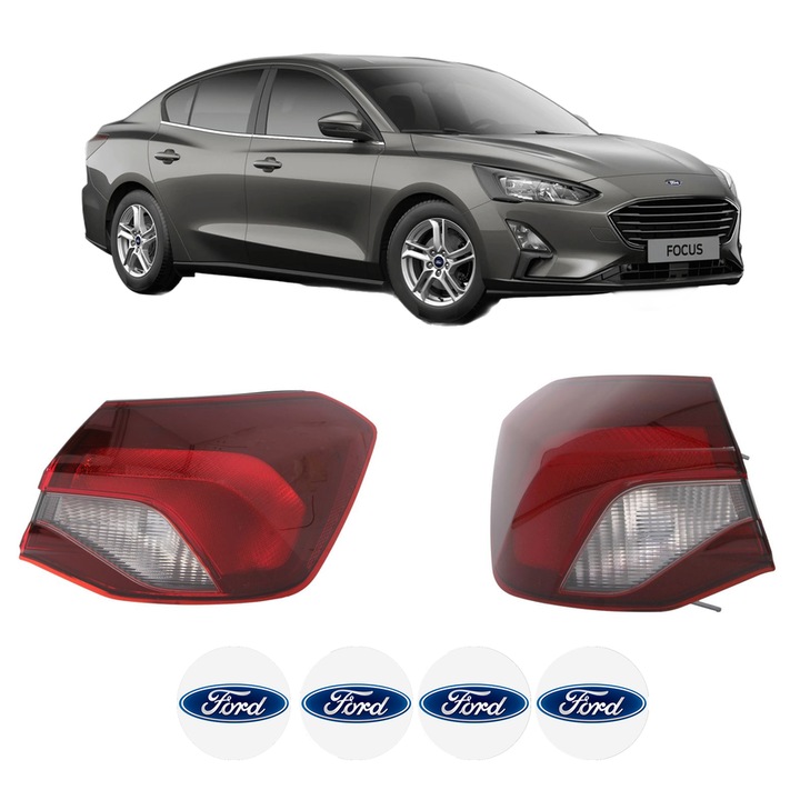 Set Stopuri Spate Stanga Dreapta FORD FOCUS IV Saloon (HM) din 2018, Auto, DEPO, 4x Stickere auto cu FORD