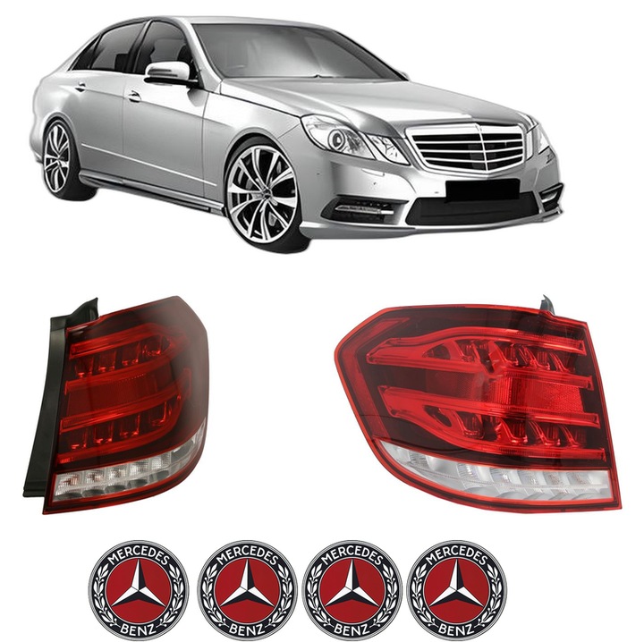 Set Stopuri Spate Stanga Dreapta MERCEDES-BENZ E-CLASS (W212) din 2009-2016, Auto, DEPO, 4x Stickere auto cu MERCEDES-BENZ