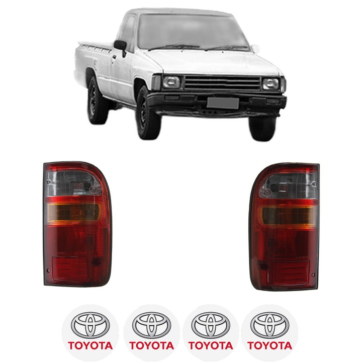 Set Stopuri Spate Stanga Dreapta TOYOTA HILUX IV Pickup (_N5_, _N6_) din 1983-1989, Auto, DEPO, 4x Stickere auto cu TOYOTA