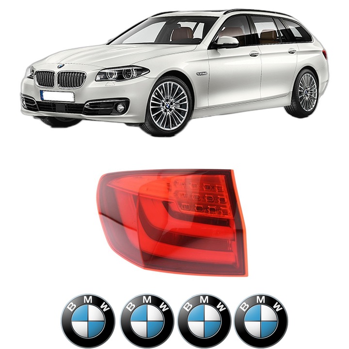 Lampa Stop Spate Stanga BMW Seria 5 Touring (F11) din 2009-2017, Auto, DEPO, 4x Stickere auto cu BMW