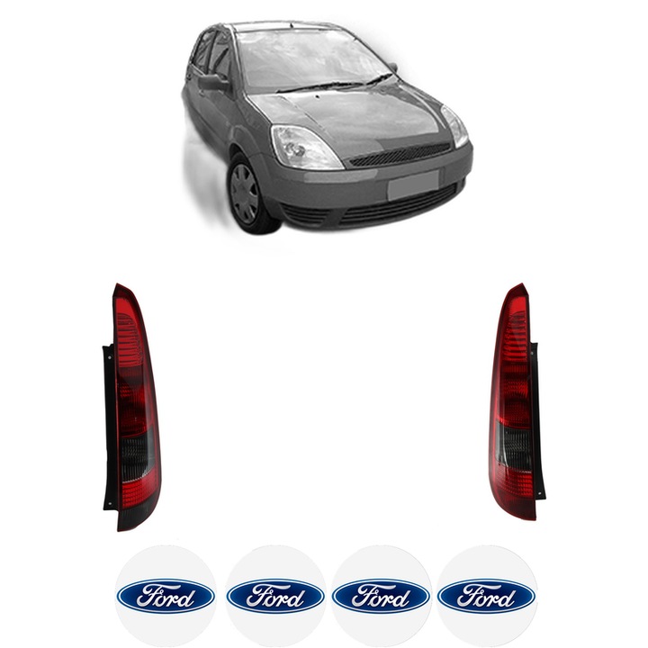 Set Stopuri Spate Stanga Dreapta FORD FIESTA V (JH_, JD_) din 2001-2008, Auto, DEPO, 4x Stickere auto cu FORD