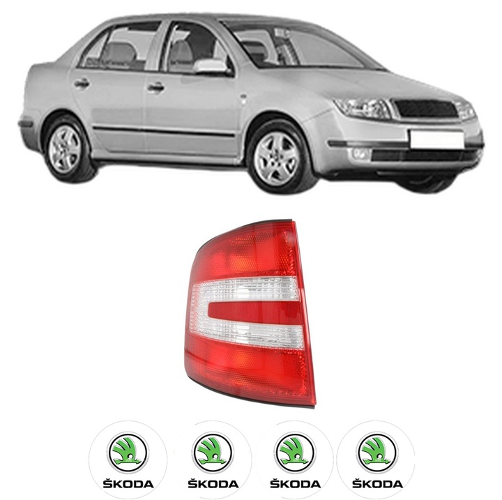 Lampa Stop Spate Stanga SKODA FABIA I Saloon (6Y3) din 1999-2007, Auto, TYC, 4x Stickere auto cu SKODA