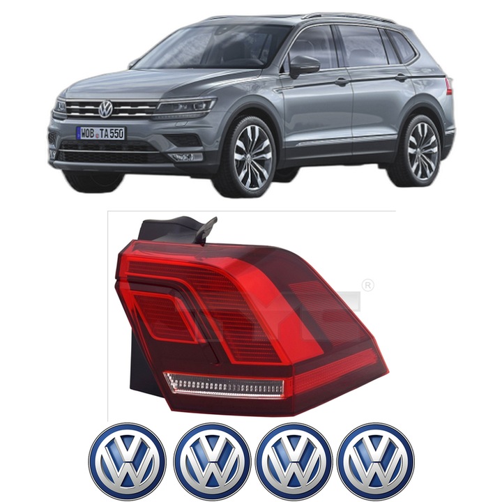 Lampa Stop Spate Stanga Volkswagen TIGUAN ALLSPACE (BW2, BJ2) din 2017-2021, Auto, TYC, 4x Stickere auto cu Volkswagen