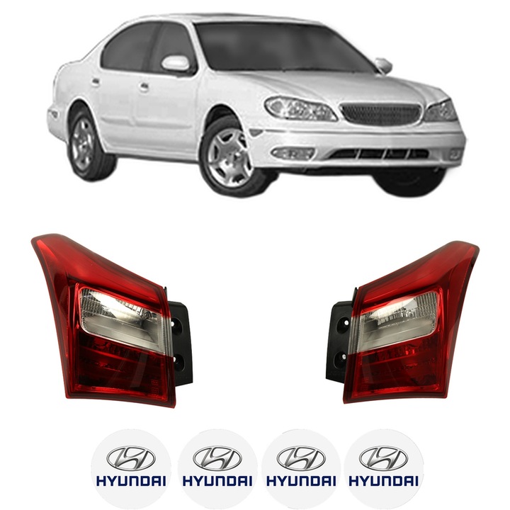 Set Stopuri Spate Stanga Dreapta HYUNDAI i30 din 1997-2015, Auto, TYC, 4x Stickere auto cu HYUNDAI
