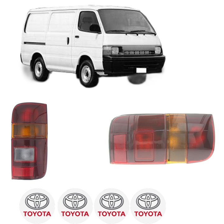 Set Stopuri Spate Stanga Dreapta TOYOTA HIACE IV Van (_H1_) din 1989-2004, Auto, DEPO, 4x Stickere auto cu TOYOTA