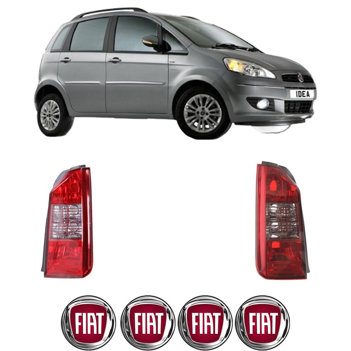 Set Stopuri Spate Stanga Dreapta FIAT IDEA (350_) din 2003-2012, Auto, DEPO, 4x Stickere auto cu FIAT
