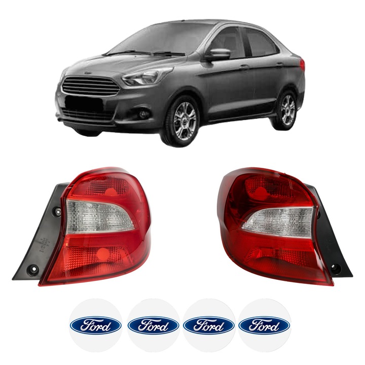 Set Stopuri Spate Stanga Dreapta FORD KA+ III Saloon (TK, FK) din 2016, Auto, DEPO, 4x Stickere auto cu FORD