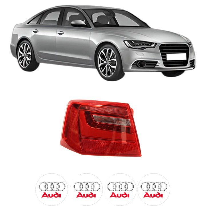 Lampa Stop Spate Stanga AUDI A6 C7 (4G2, 4GC) din 2010-2018, Auto, DEPO, 4x Stickere auto cu AUDI