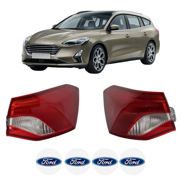 Set Stopuri Spate Stanga Dreapta FORD FOCUS IV Turnier (HP) din 2018-2022, Auto, DEPO, 4x Stickere auto cu FORD