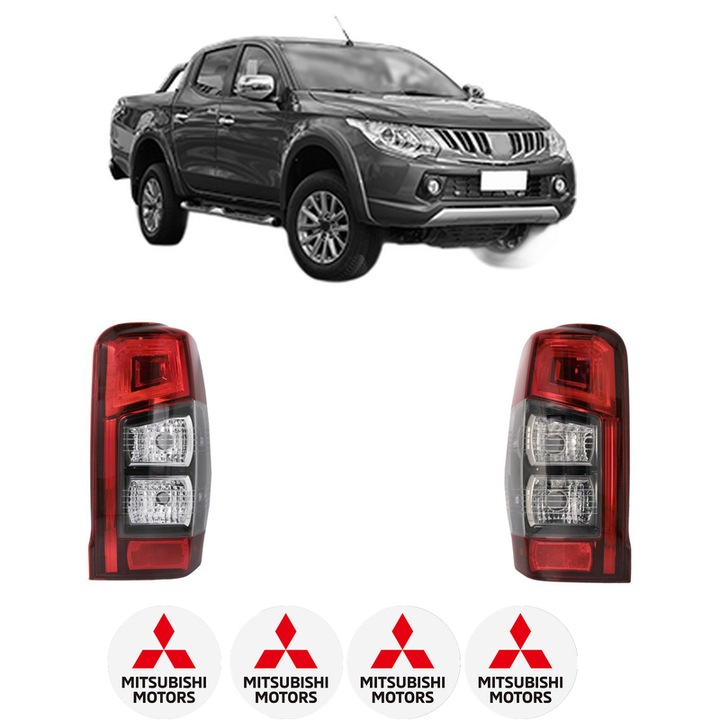 Set Stopuri Spate Stanga Dreapta MITSUBISHI L200 / TRITON (KJ_, KK_, KL_) din 2014-2019, Auto, DEPO, 4x Stickere auto cu MITSUBISHI