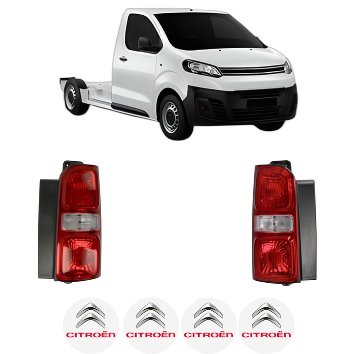 Set Stopuri Spate Stanga Dreapta CITROEN JUMPY III Platform/Chassis (V_) din 2016-2023, Auto, DEPO, 4x Stickere auto cu CITROEN