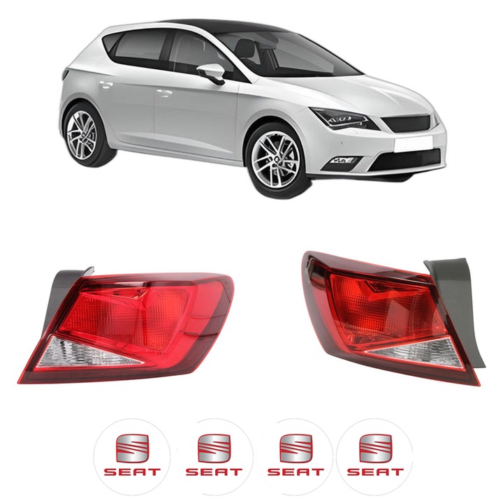Set Stopuri Spate Stanga Dreapta SEAT LEON (5F1) din 2012-2020, Auto, DEPO, 4x Stickere auto cu SEAT