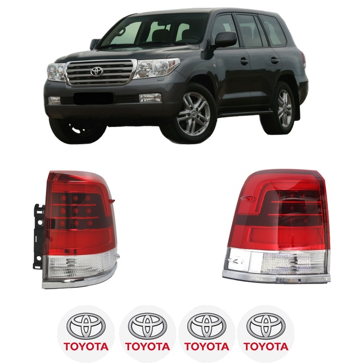 Set Stopuri Spate Stanga Dreapta TOYOTA LAND CRUISER 200 (_J2_) din 2007-2015, Auto, DEPO, 4x Stickere auto cu TOYOTA