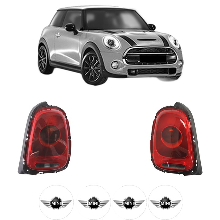 Set Stopuri Spate Stanga Dreapta MINI MINI (F56) din 2013-2020, Auto, DEPO, 4x Stickere auto cu MINI
