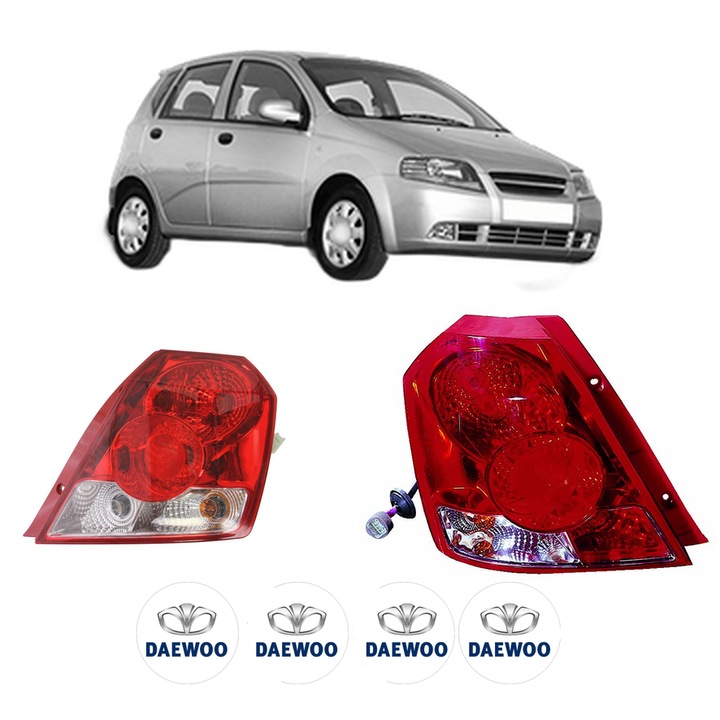 Set Stopuri Spate Stanga Dreapta DAEWOO KALOS (KLAS) din 2002-2003, Auto, DEPO, 4x Stickere auto cu DAEWOO