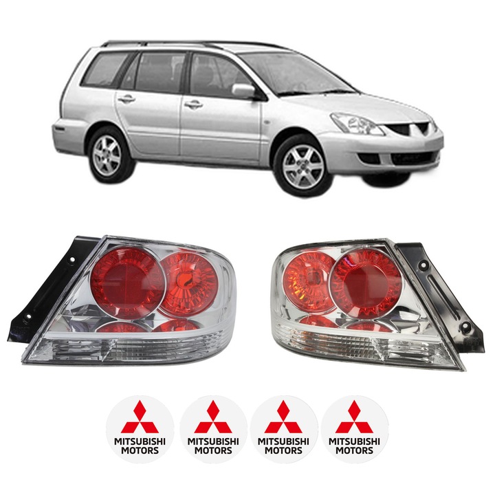 Set Stopuri Spate Stanga Dreapta MITSUBISHI LANCER VII Estate (CS_W, CT_W) din 2003-2008, Auto, DEPO, 4x Stickere auto cu MITSUBISHI