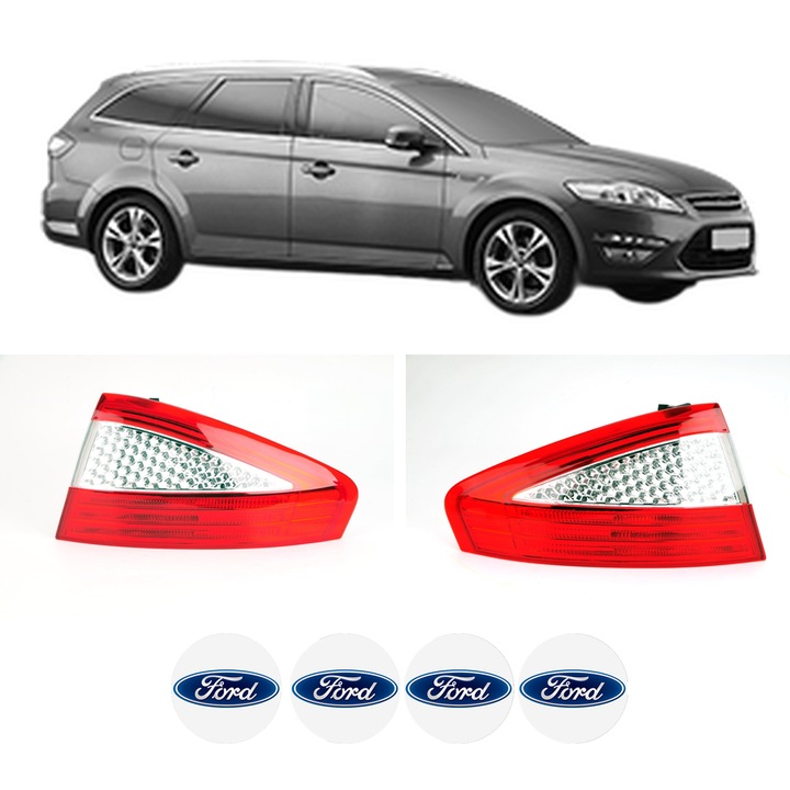 Set Stopuri Spate Stanga Dreapta FORD MONDEO IV Van din 2007-2014, Auto, DEPO, 4x Stickere auto cu FORD