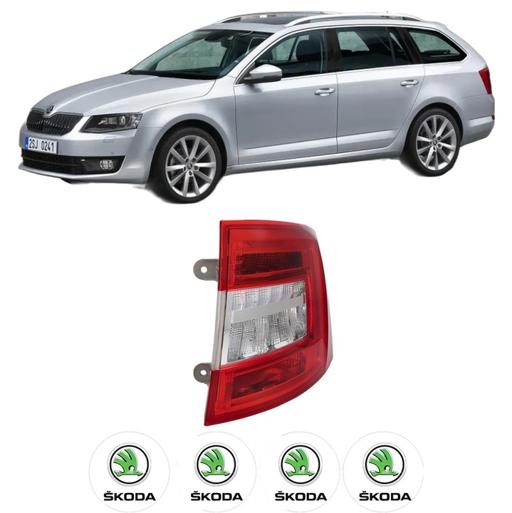 Lampa Stop Spate Dreapta SKODA OCTAVIA III Combi (5E5, 5E6) din 2012-2020, Auto, DEPO, 4x Stickere auto cu SKODA