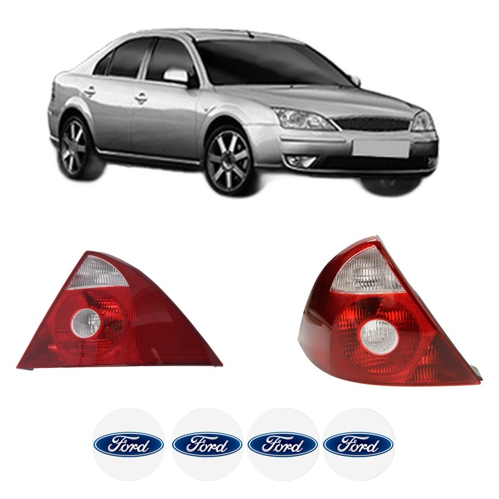 Set Stopuri Spate Stanga Dreapta FORD MONDEO III Saloon (B4Y) din 2000-2007, Auto, DEPO, 4x Stickere auto cu FORD