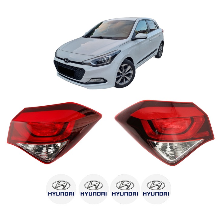 Set Stopuri Spate Stanga Dreapta HYUNDAI i20 II (GB, IB) din 2014-2021, Auto, DEPO, 4x Stickere auto cu HYUNDAI