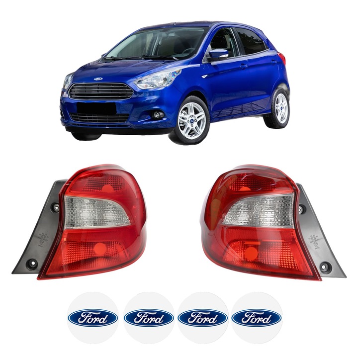 Set Stopuri Spate Stanga Dreapta FORD KA+ III (UK, FK) din 2016-2018, Auto, DEPO, 4x Stickere auto cu FORD