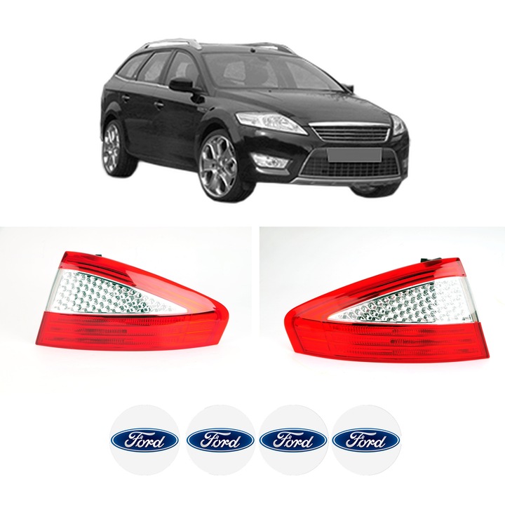 Set Stopuri Spate Stanga Dreapta FORD MONDEO IV (BA7) din 2007-2015, Auto, DEPO, 4x Stickere auto cu FORD