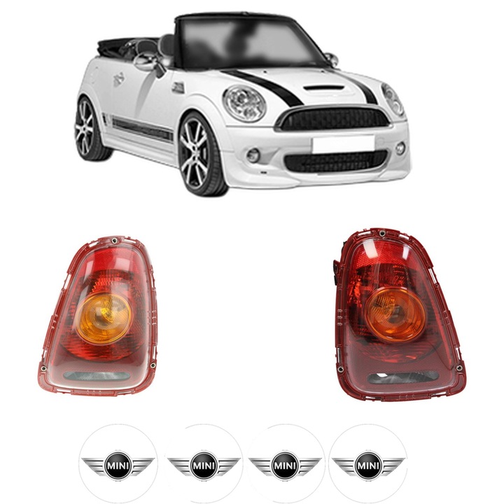 Set Stopuri Spate Stanga Dreapta MINI MINI Convertible (R57) din 2008-2015, Auto, DEPO, 4x Stickere auto cu MINI