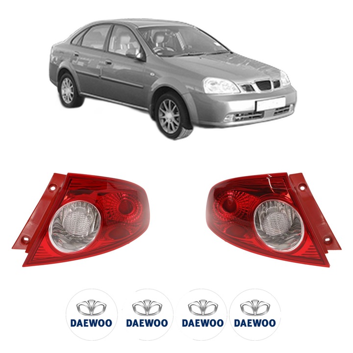 Set Stopuri Spate Stanga Dreapta DAEWOO NUBIRA Saloon (J200) din 2003-2004, Auto, DEPO, 4x Stickere auto cu DAEWOO