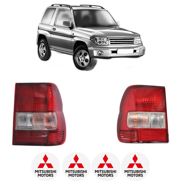 Set Stopuri Spate Stanga Dreapta MITSUBISHI PAJERO PININ I (H6_W, H7_W) din 1999-2007, Auto, DEPO, 4x Stickere auto cu MITSUBISHI