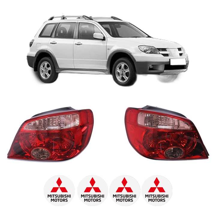 Set Stopuri Spate Stanga Dreapta MITSUBISHI OUTLANDER I (CU_W) din 2002-2007, Auto, DEPO, 4x Stickere auto cu MITSUBISHI