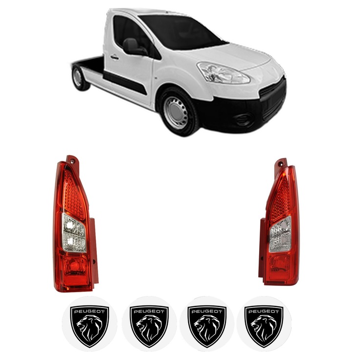 Set Stopuri Spate Stanga Dreapta PEUGEOT PARTNER Platform/Chassis din 2009-2015, Auto, TYC, 4x Stickere auto cu PEUGEOT