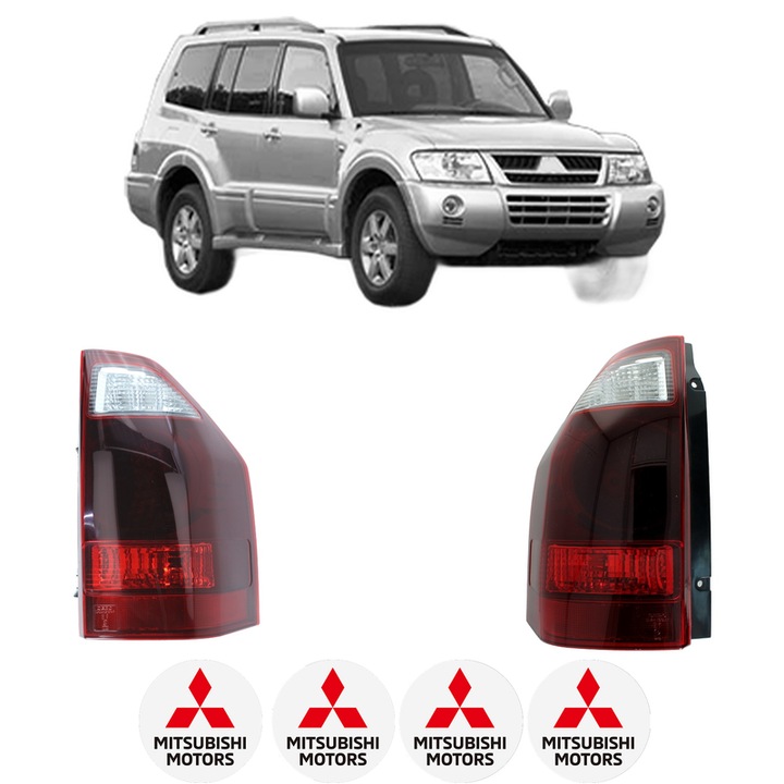 Set Stopuri Spate Stanga Dreapta MITSUBISHI PAJERO III (V7_W, V6_W) din 2000-2007, Auto, DEPO, 4x Stickere auto cu MITSUBISHI