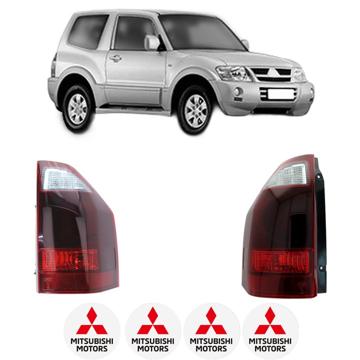 Set Stopuri Spate Stanga Dreapta MITSUBISHI PAJERO CLASSIC (V2_W, V6_W, V7_W) din 2001-2006, Auto, DEPO, 4x Stickere auto cu MITSUBISHI