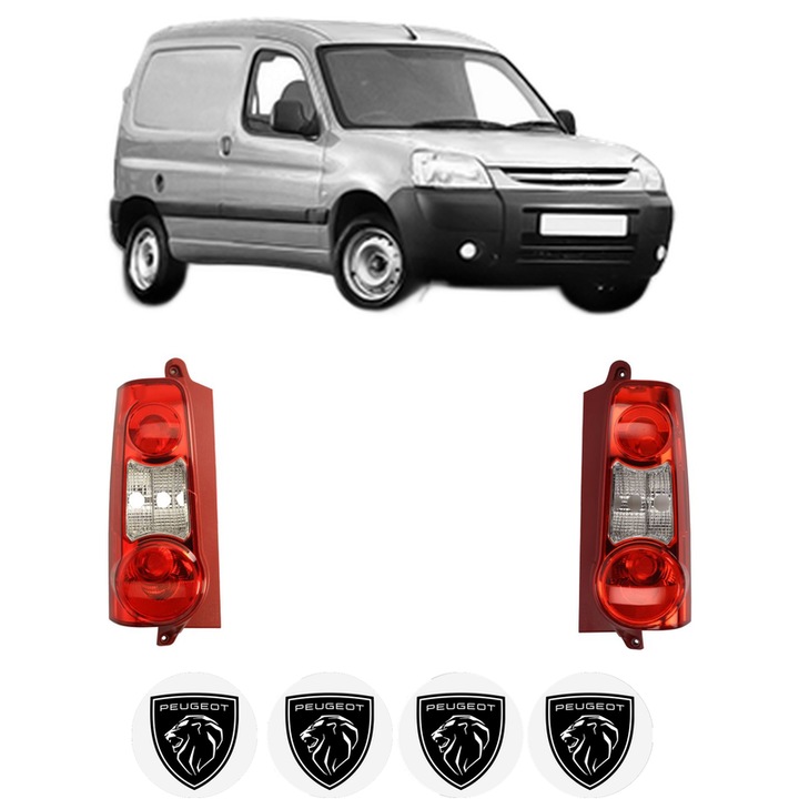 Set Stopuri Spate Stanga Dreapta PEUGEOT PARTNER Box Body/MPV din 2008-2016, Auto, TYC, 4x Stickere auto cu PEUGEOT