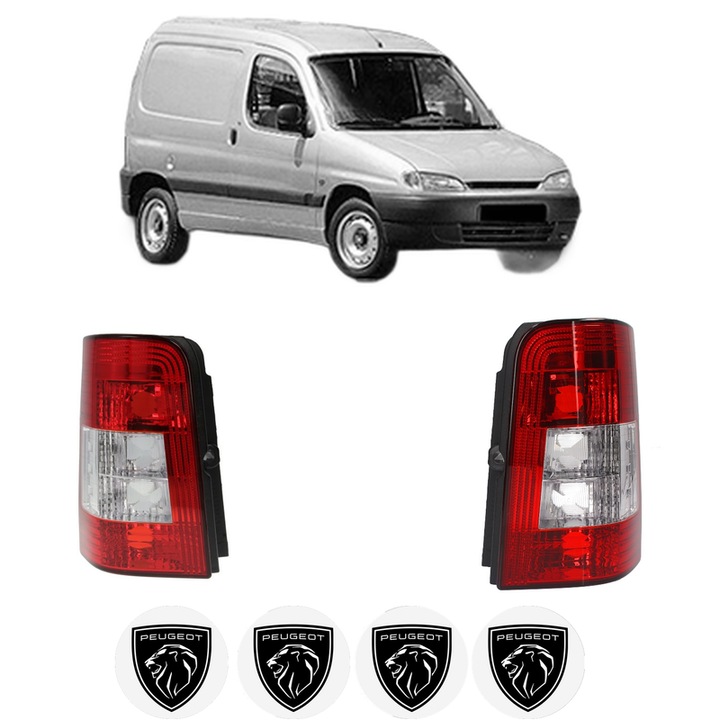 Set Stopuri Spate Stanga Dreapta PEUGEOT PARTNER Box Body/MPV (5_, G_) din 1996-2015, Auto, TYC, 4x Stickere auto cu PEUGEOT