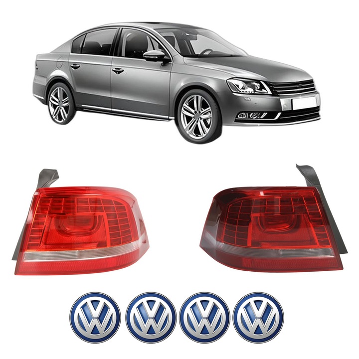 Set Stopuri Spate Stanga Dreapta Volkswagen PASSAT B7 (362) din 2010-2014, Auto, DEPO, 4x Stickere auto cu Volkswagen