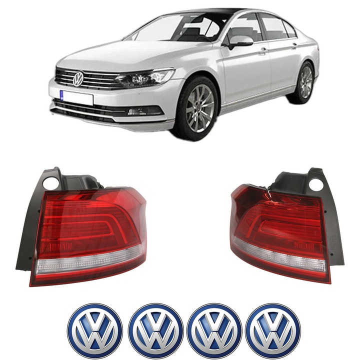Set Stopuri Spate Stanga Dreapta Volkswagen PASSAT B8 (3G2, CB2) din 2014-2024, Auto, DEPO, 4x Stickere auto cu Volkswagen