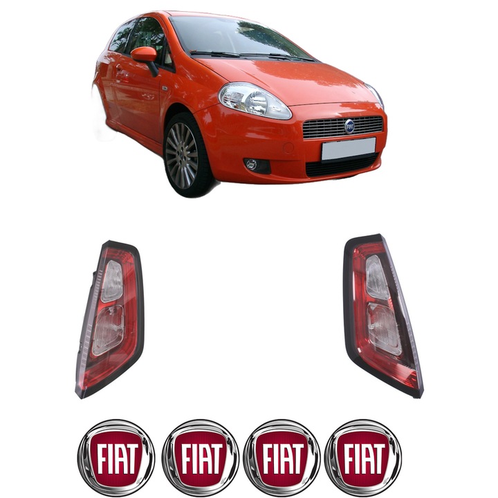 Set Stopuri Spate Stanga Dreapta FIAT PUNTO (199_) din 2012-2018, Auto, DEPO, 4x Stickere auto cu FIAT