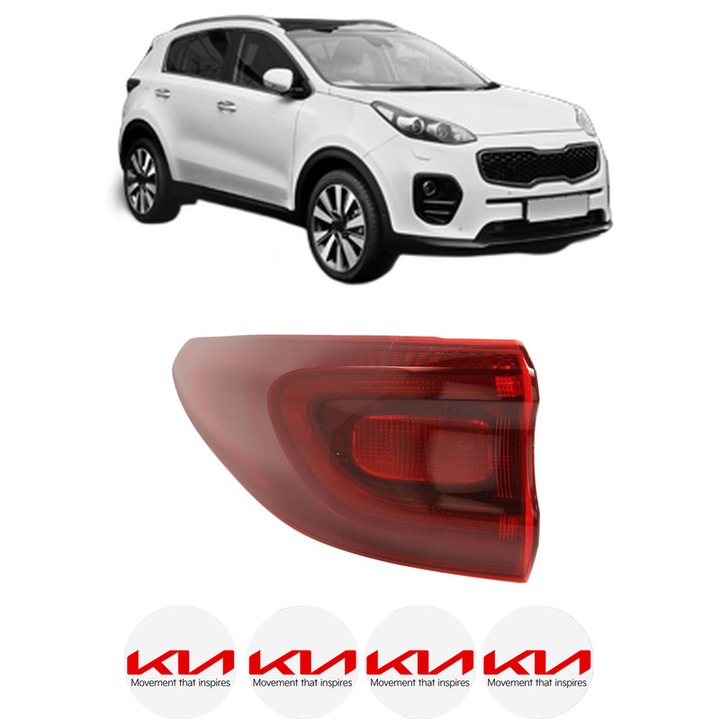 Lampa Stop Spate Stanga KIA SPORTAGE IV (QL, QLE) din 2015-2022, Auto, TYC, 4x Stickere auto cu KIA
