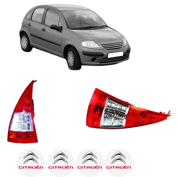 Set Stopuri Spate Stanga Dreapta CITROEN C3 I (FC_, FN_) din 2002-2012, Auto, DEPO, 4x Stickere auto cu CITROEN