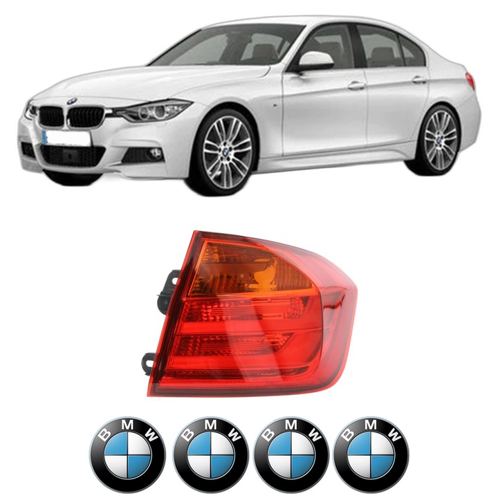 Lampa Stop Spate Dreapta BMW Seria 3 (F30, F80) din 2011-2018, Auto, DEPO, 4x Stickere auto cu BMW