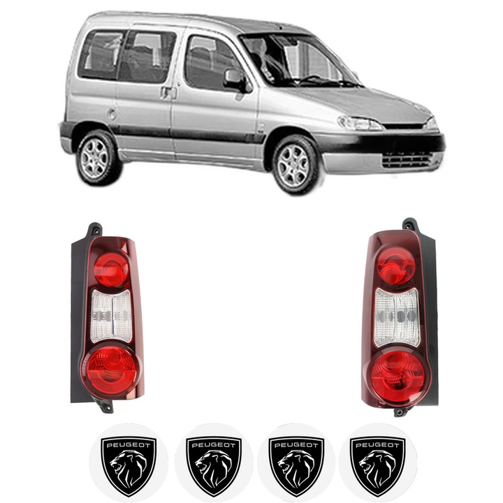 Set Stopuri Spate Stanga Dreapta PEUGEOT PARTNER MPV (5_, G_) din 1996-2015, Auto, DEPO, 4x Stickere auto cu PEUGEOT