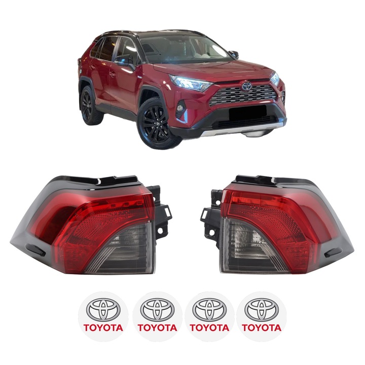 Set Stopuri Spate Stanga Dreapta TOYOTA RAV 4 V (_A5_, _H5_) din 2018-2019, Auto, TYC, 4x Stickere auto cu TOYOTA