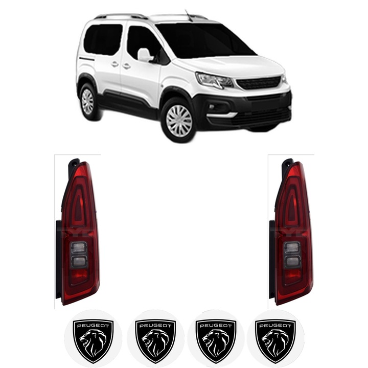 Set Stopuri Spate Stanga Dreapta PEUGEOT RIFTER din 2018-2023, Auto, TYC, 4x Stickere auto cu PEUGEOT