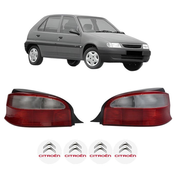 Set Stopuri Spate Stanga Dreapta CITROEN SAXO (S0, S1) din 1996-2004, Auto, TYC, 4x Stickere auto cu CITROEN