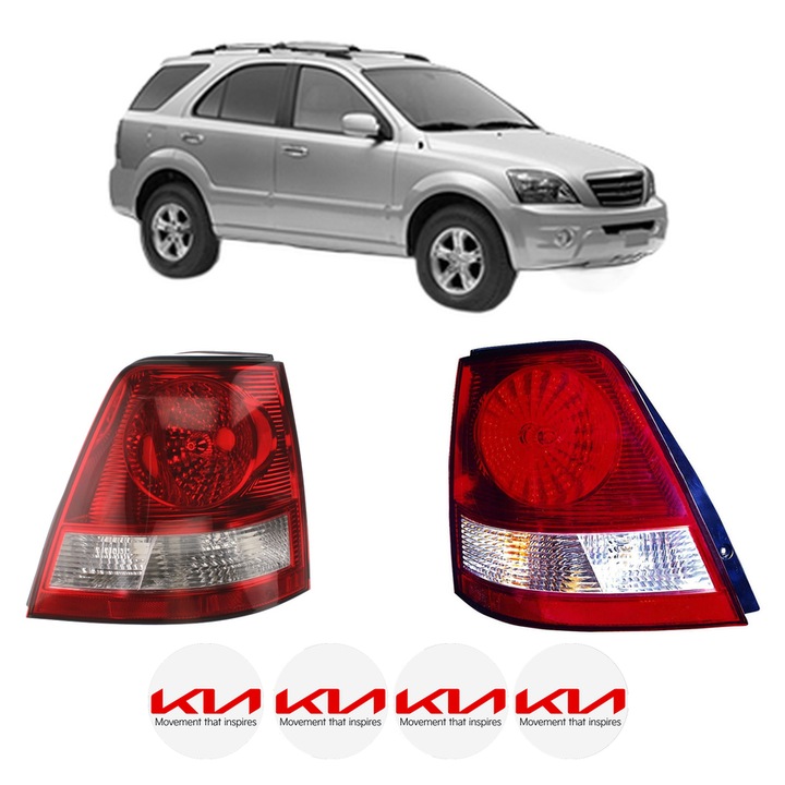 Set Stopuri Spate Stanga Dreapta KIA SORENTO I (JC) din 2002-2011, Auto, DEPO, 4x Stickere auto cu KIA